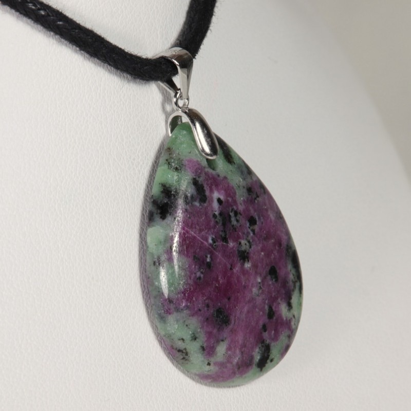 Pendentif Argent - Zoïsite à Rubis