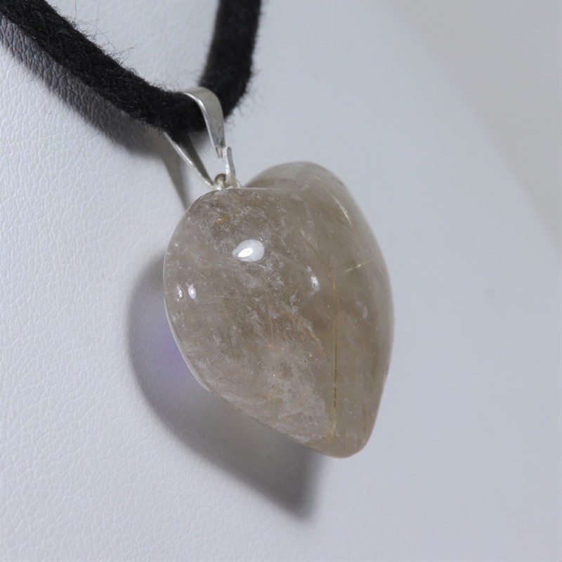 Pendentif Cœur - Quartz Rutile