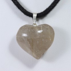 Pendentif Cœur - Quartz Rutile