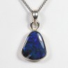 Pendentif Opale Noire d'Australie sertie argent 925