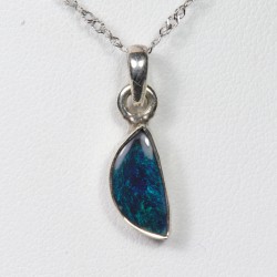 Pendentif Opale Noire d'Australie sertie argent 925