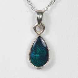 Pendentif Opale Noire d'Australie sertie argent 925