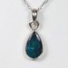Pendentif Opale Noire d'Australie sertie argent 925