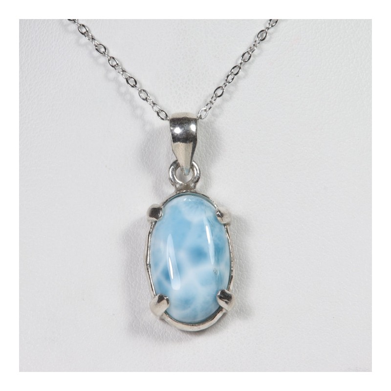 Pendentif Larimar serti argent