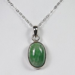 Pendentif Grenat Tsavorite - serti argent 925
