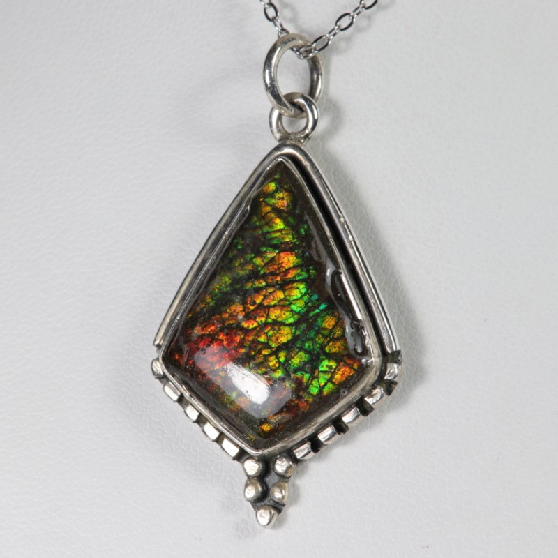 Pendentif serti argent 925 - Ammolite