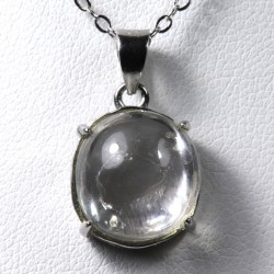 Pendentif serti argent 925 - Quartz à bulle