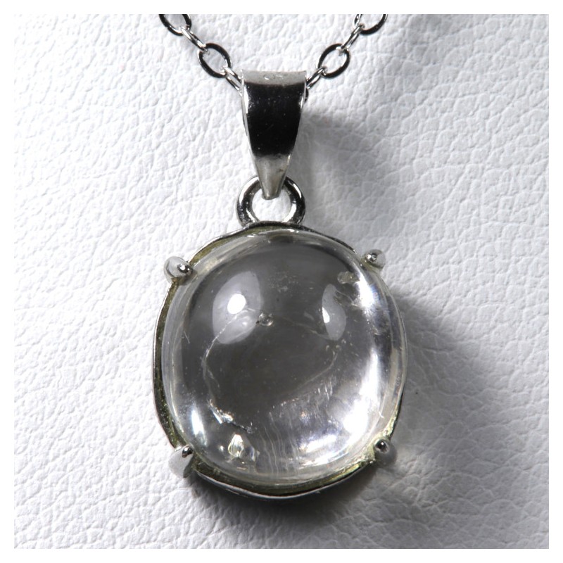 Pendentif serti argent 925 - Quartz à bulle