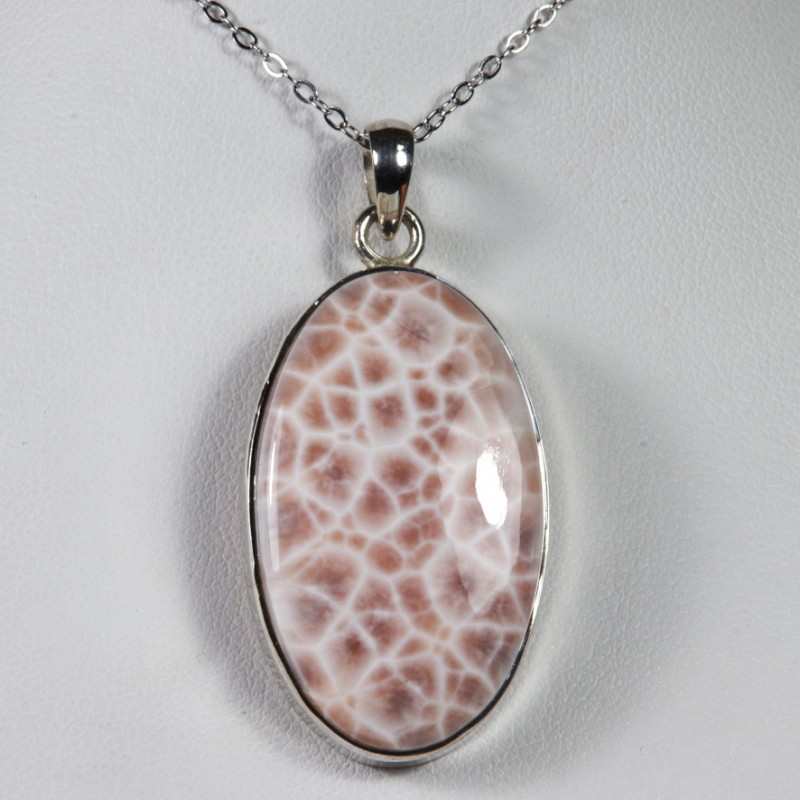 Pendentif serti argent 925 - Natrolite