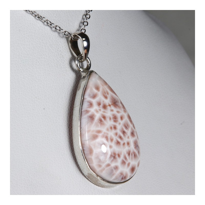 Pendentif serti argent 925 - Natrolite