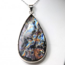 Pendentif serti argent 925 - Labradorite