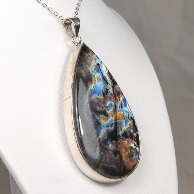 Pendentif serti argent 925 - Labradorite