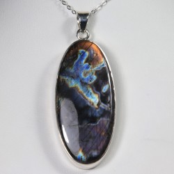 Pendentif serti argent 925 - Labradorite