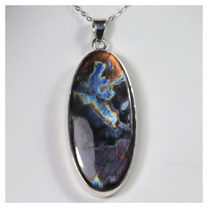 Pendentif serti argent 925 - Labradorite