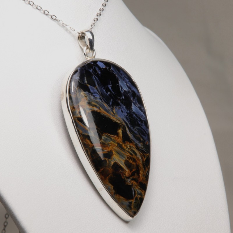 Pendentif serti argent 925 - Pietersite