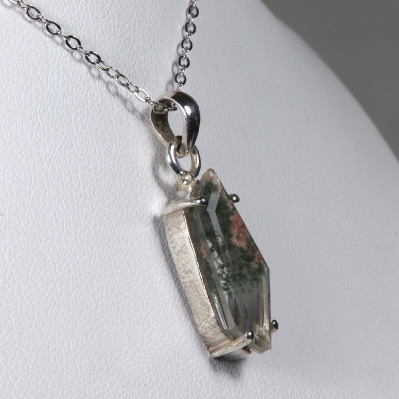 Pendentif Quartz Chlorite - Serti en Argent 925