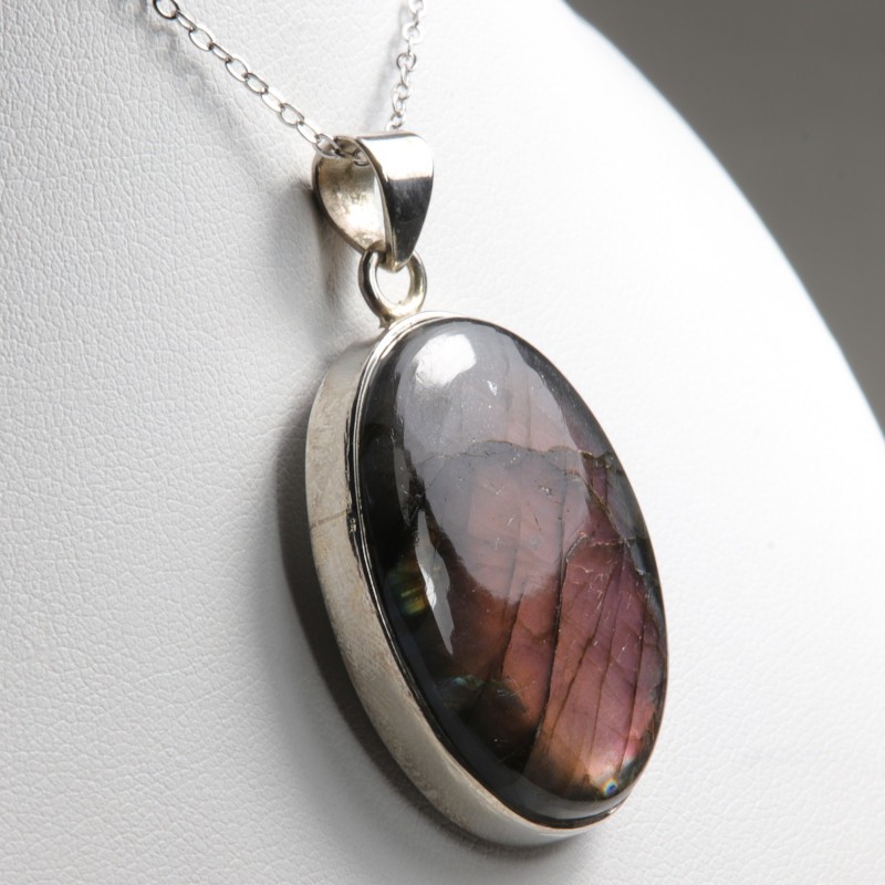 Pendentif en Labradorite Violette - Serti en Argent 925