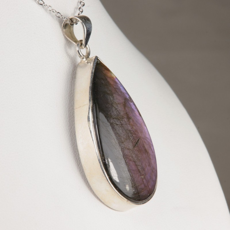 Pendentif en Labradorite Violette - Serti en Argent 925