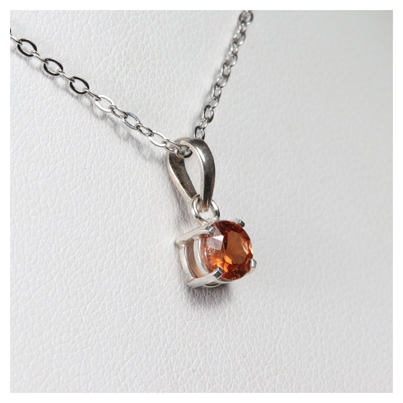 Pendentif serti argent 925 - Grenat Spessartite