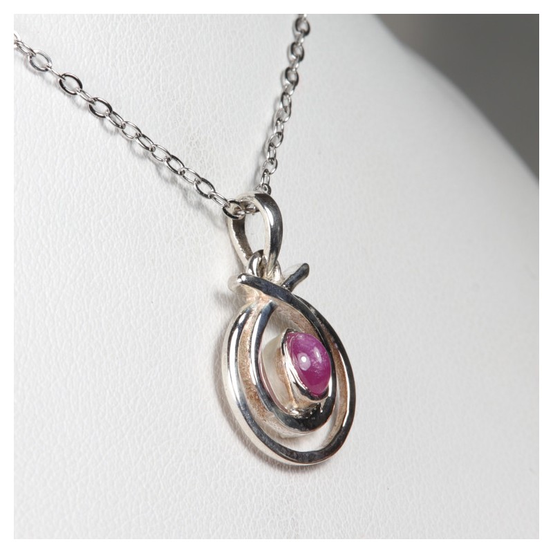 Pendentif serti en Argent - Rubis