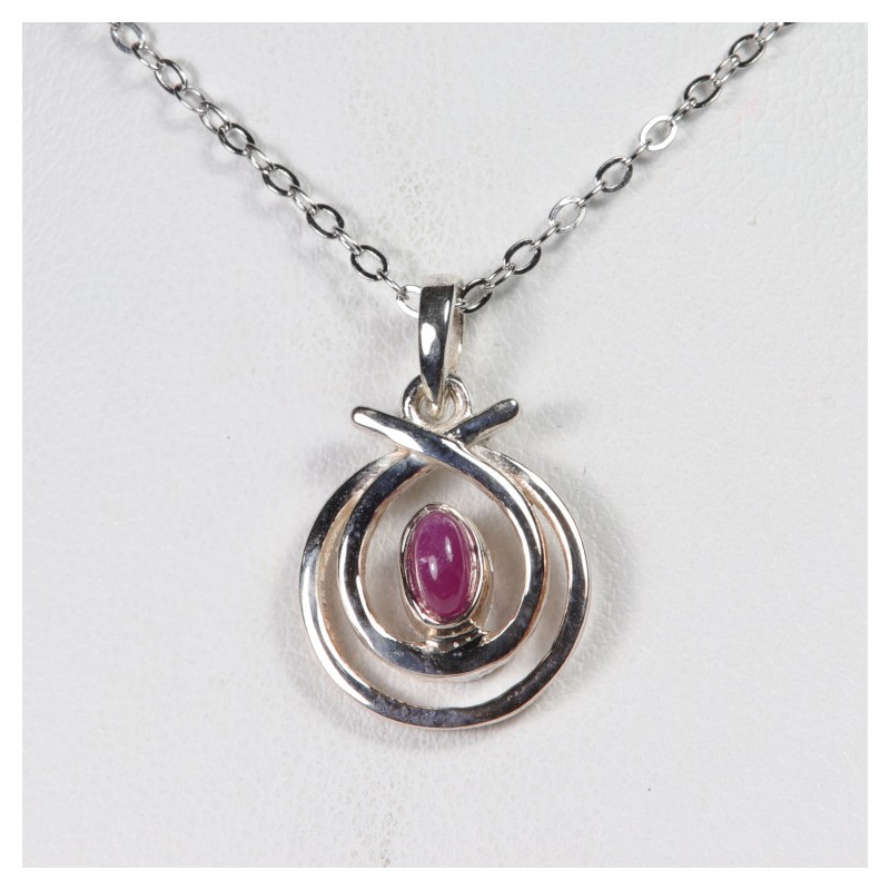 Pendentif serti en Argent - Rubis
