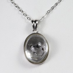 Pendentif serti argent 925 - Quartz à inclusion