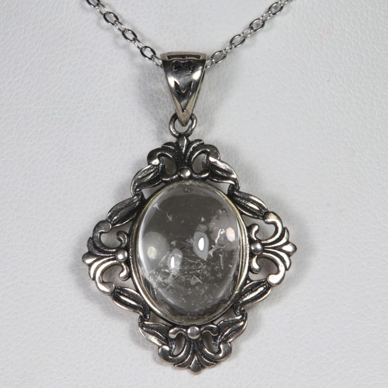 Pendentif serti argent 925 - Quartz à bulle