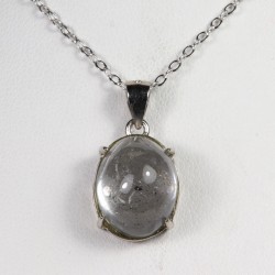 Pendentif serti argent 925 - Quartz à inclusion
