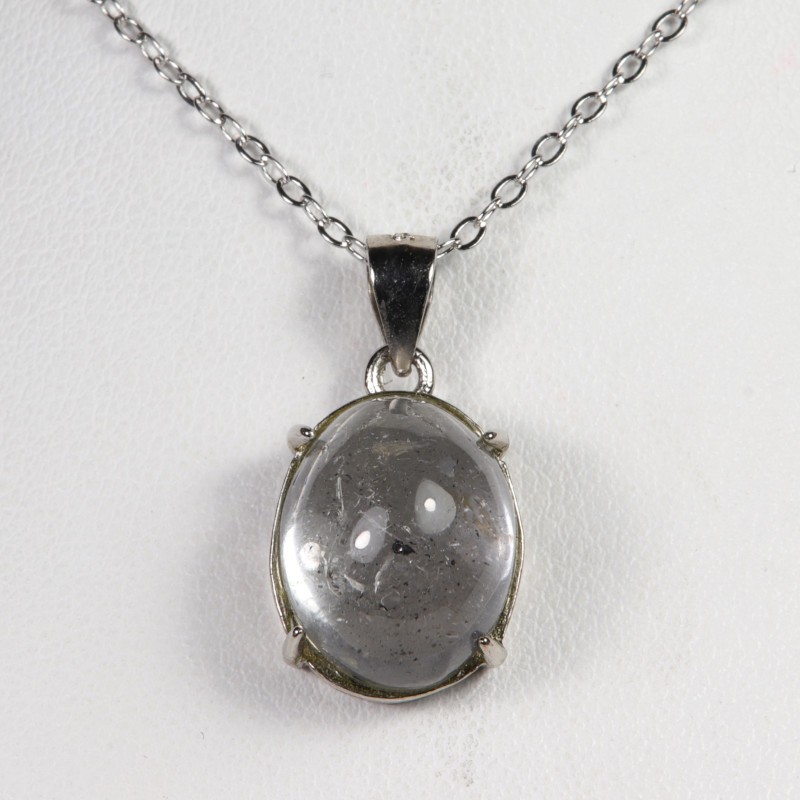 Pendentif serti argent 925 - Quartz à inclusion