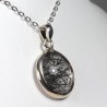 Pendentif serti en Argent - Quartz à Tourmaline