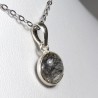 Pendentif serti en Argent - Quartz à Tourmaline