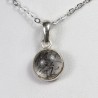 Pendentif serti en Argent - Quartz à Tourmaline