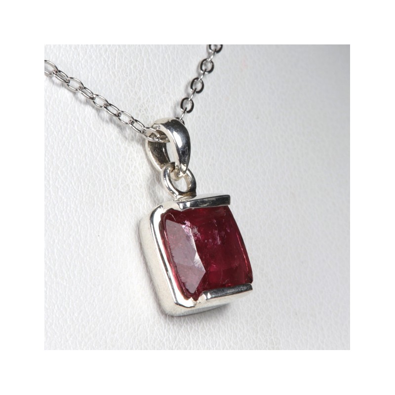 Pendentif Tourmaline Rose - Argent 925