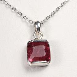 Pendentif Tourmaline Rose - Argent 925