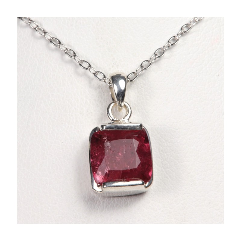 Pendentif Tourmaline Rose - Argent 925