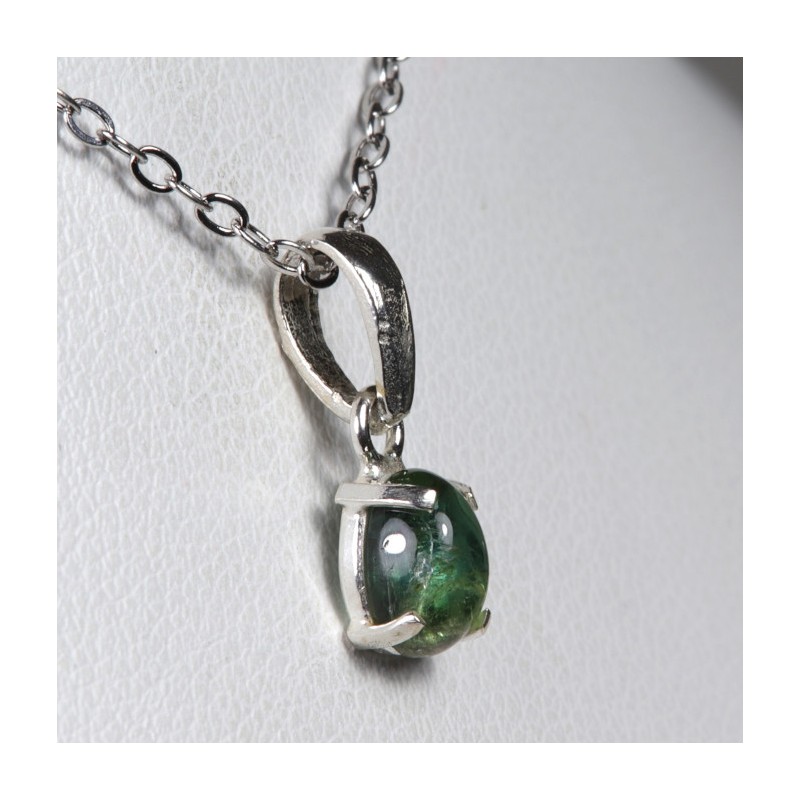 Pendentif Tourmaline bleue et verte - Argent 925