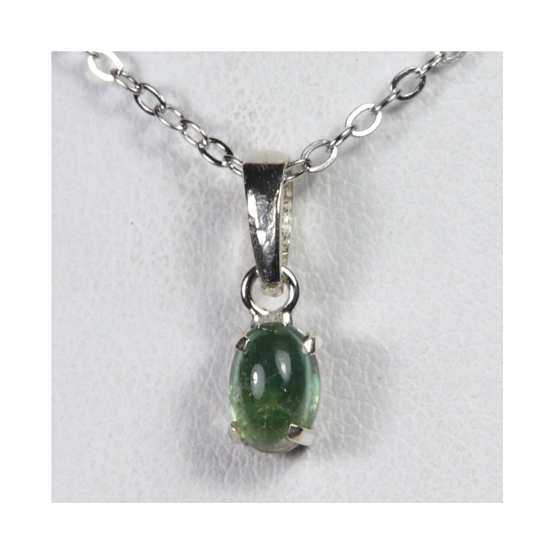 Pendentif Tourmaline bleue et verte - Argent 925