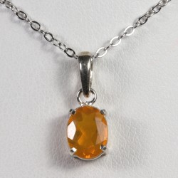Pendentif serti en Argent - Opale de Feu