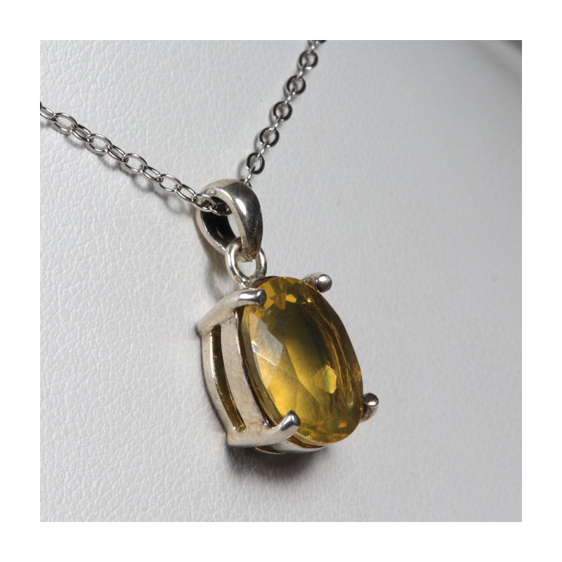 Pendentif serti en Argent - Opale de Feu