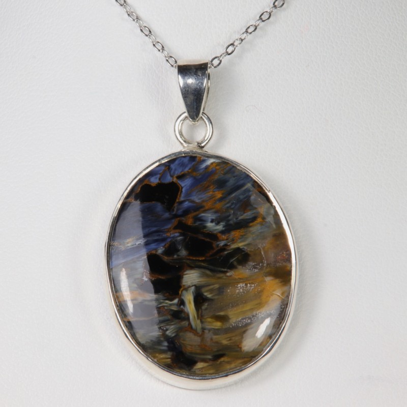 Pendentif serti argent 925 - Pietersite