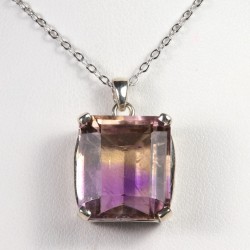 Pendentif serti argent 925 - Amétrine