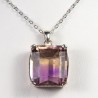 Pendentif serti argent 925 - Amétrine