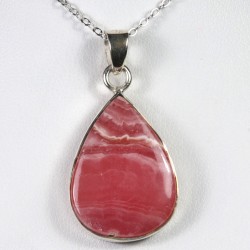 Pendentif serti argent 925 - Rhodochrosite