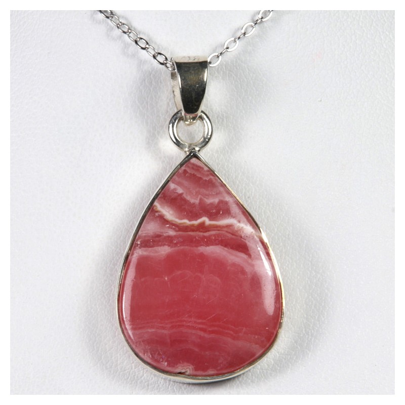 Pendentif serti argent 925 - Rhodochrosite