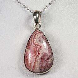Pendentif serti argent 925 - Rhodochrosite