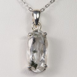 Pendentif serti argent 925 - Quartz à inclusion