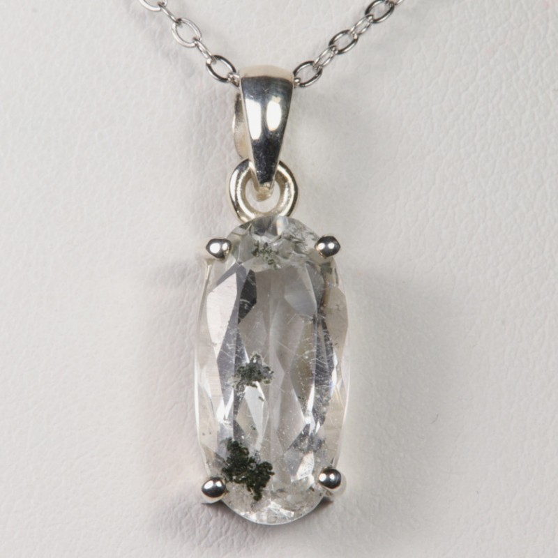 Pendentif serti argent 925 - Quartz à inclusion