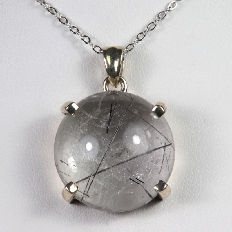 Pendentif serti argent 925 - Quartz à inclusion