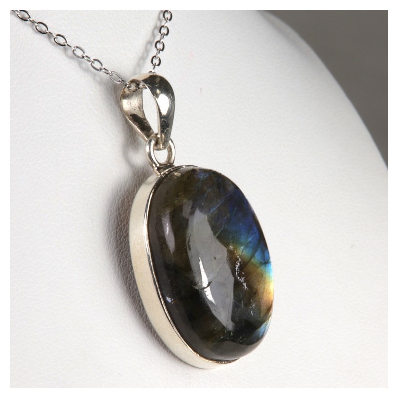 Pendentif serti argent 925 - Labradorite