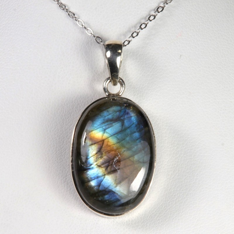 Pendentif serti argent 925 - Labradorite